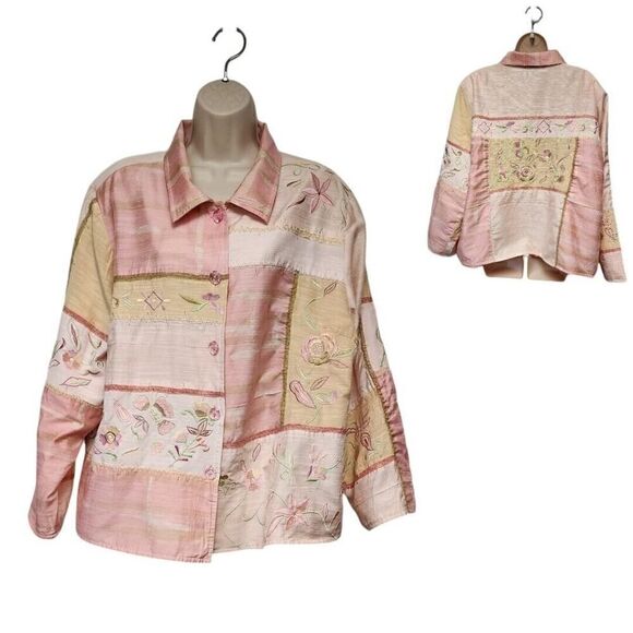 Indigo Moon Embroidery Tunic Top Sequin Beaded & Metallic Accents BOHO CHIC XL - Picture 1 of 7